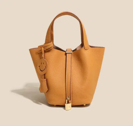 Premium Leather Bucket Bag 18cm