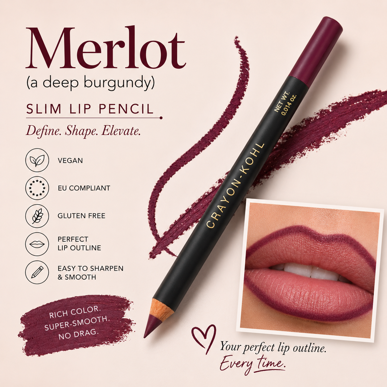 Merlot Kohl Slim Lip Liner