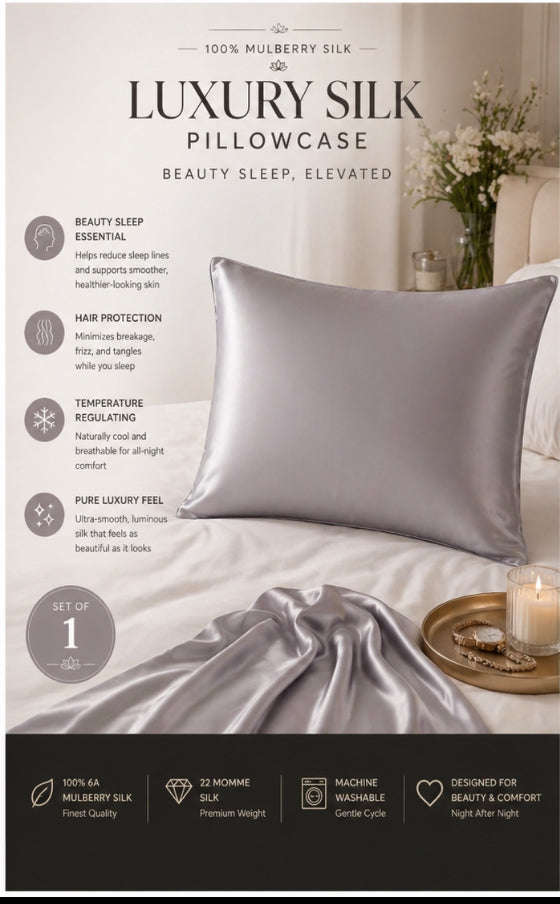 100% Mulberry Silk Ultra Luxe Beauty Pillowcase (22 Momme)