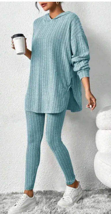 Long sleeve hoodie two-piece lounge set