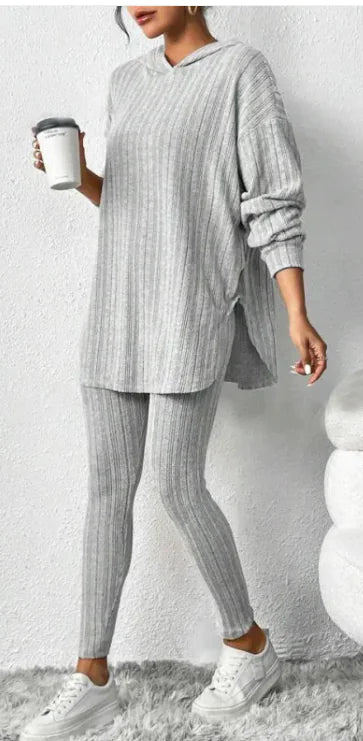 Long sleeve hoodie two-piece lounge set