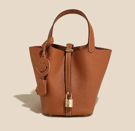 Premium Leather Bucket Bag 18cm