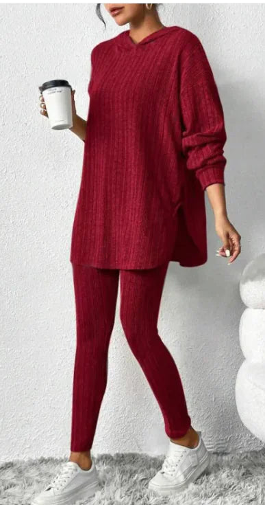 Long sleeve hoodie two-piece lounge set