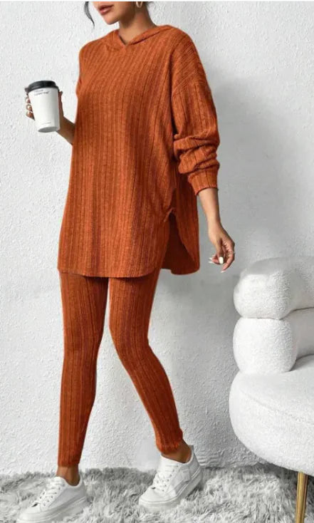 Long sleeve hoodie two-piece lounge set