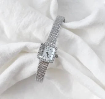 Square Silver or Gold Diamond Bezel Watch